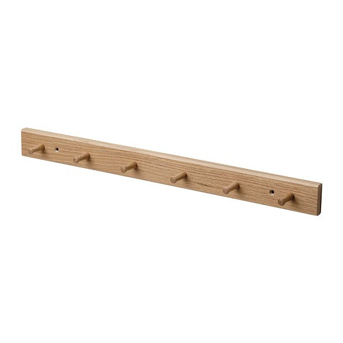 HOVOLM Rak dengan 6 kenop kayu oak