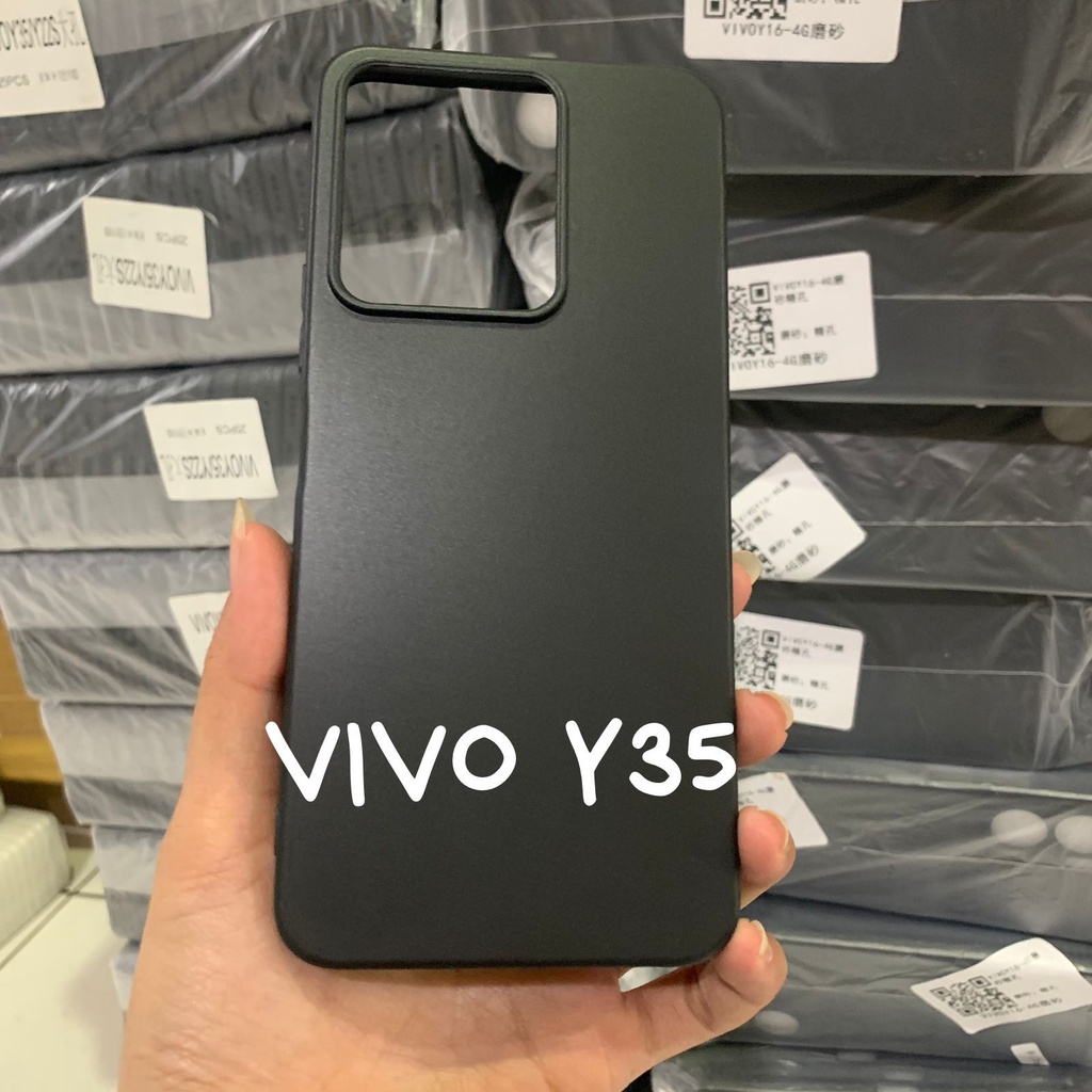 VIVO Y35 VIVO Y22 CASE BLACK PREMIUM SILIKON HITAM SOFTCASE KARET NON PELINDUNG KAMERA SOFT