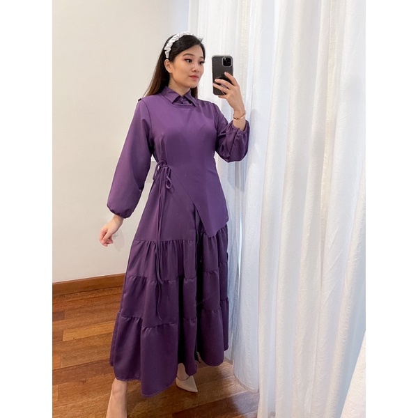 Vanesha Margaretta - 676# Maxi Adela 2in1 Busui Friendly / Kemeja Dress Rempel