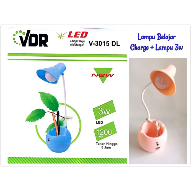 VDR Lampu Belajar Meja Tempat HP V-3015DL LED include Lampu Dimmer