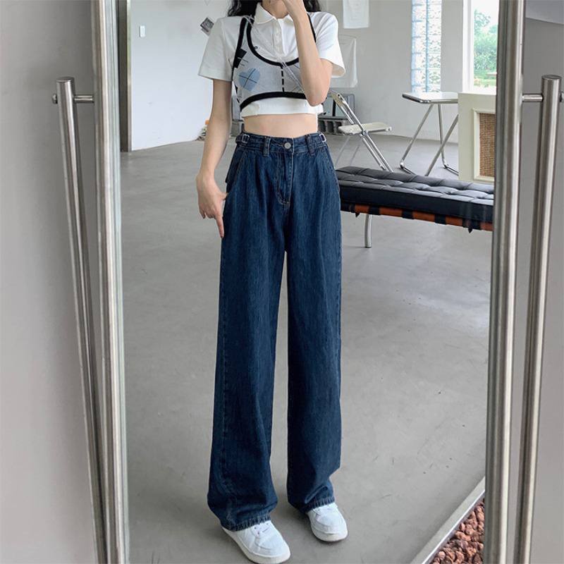 BEARYJEANS Adjustable Denim Jeans Culottes Celana Kulot Jeans Wanita Loose Leg Korean Style - BJ010