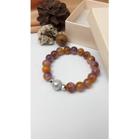 Mutiara Lombok Asli | Gelang batu alam kombinasi mutiara air tawar asli