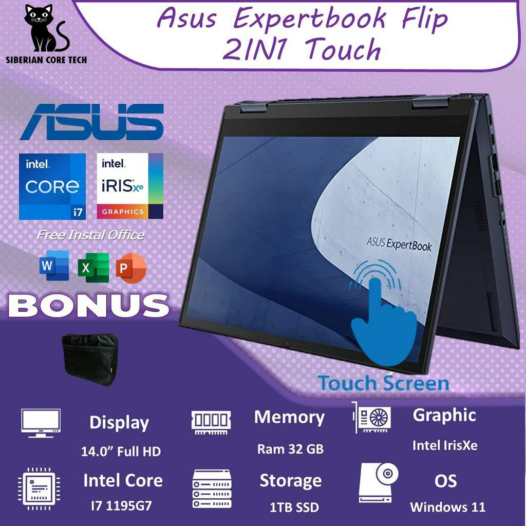 LAPTOP ASUS EXPERTBOOK FLIP B7402FEA 2IN1 TOUCH I7 1195G7 32GB 1TBSSD W11 14.0FHD