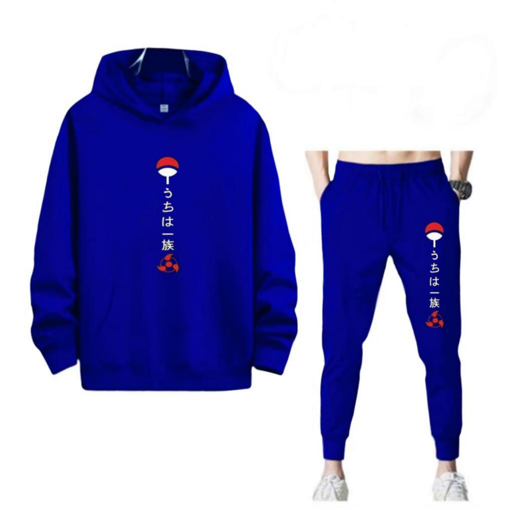 SETELAN PRIA HOODIE UCHIHA DAN CELANA JOGGER MURAH TERLARIS