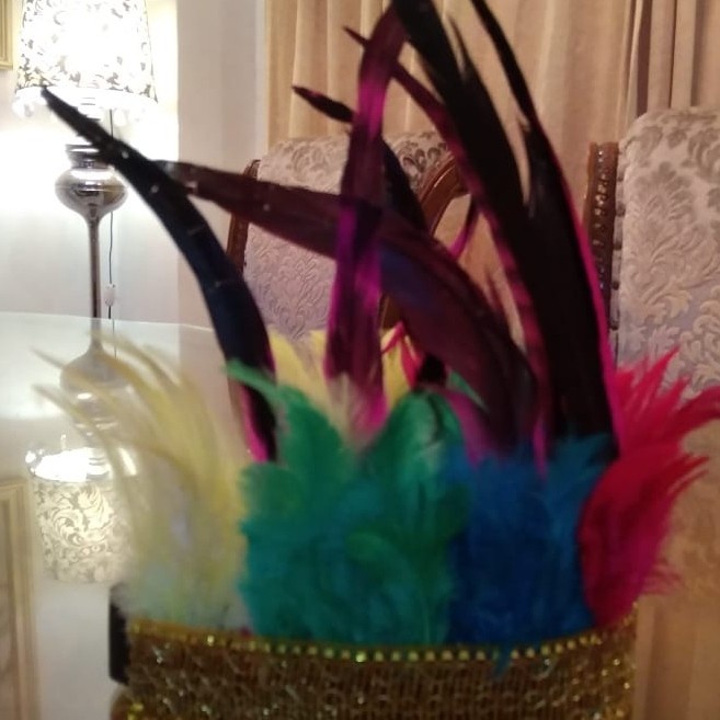 ANAK-NASIONAL-ADAT-PAKAIAN- TOPI ADAT PAPUA ANAK DAN DEWASA BULU PANJANG -PAKAIAN-ADAT-NASIONAL-