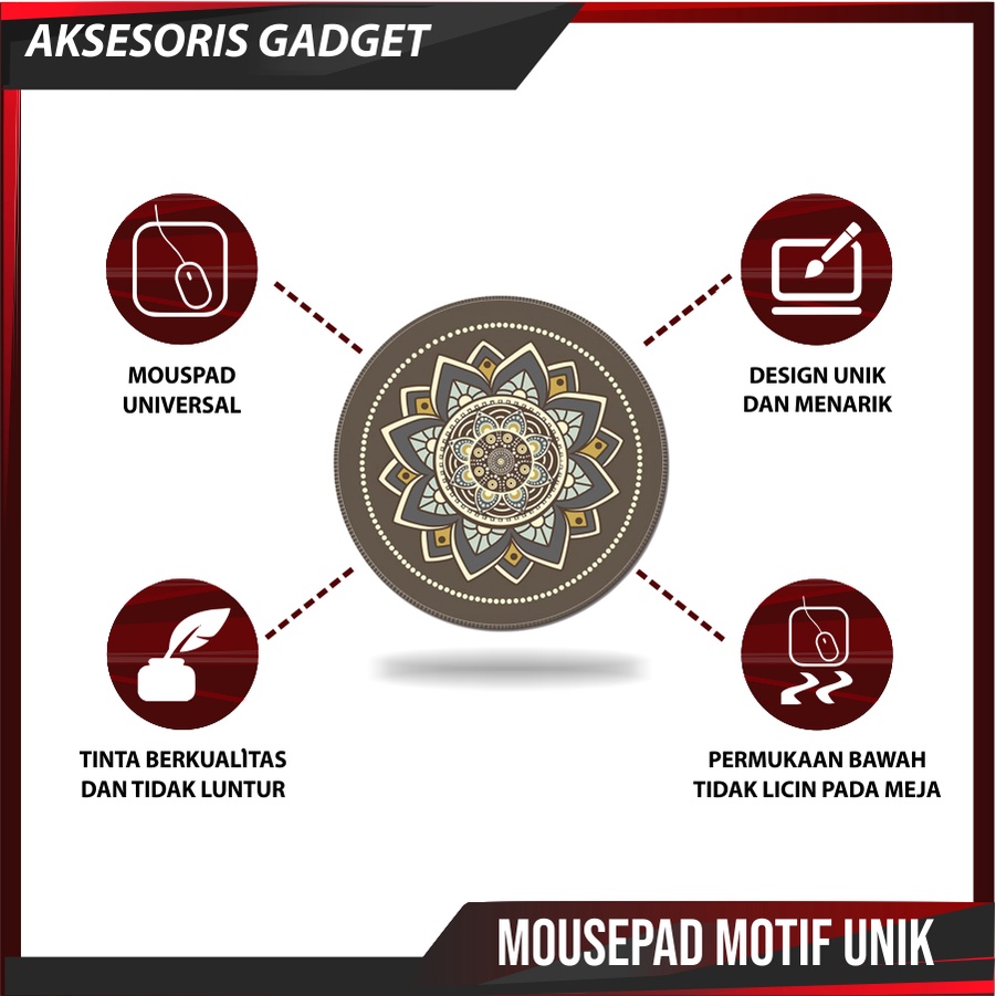 VINTAGE MOUSEPAD Anti Slip Bulat Comfast Mouse Pad Desain Vintage Keren Murah