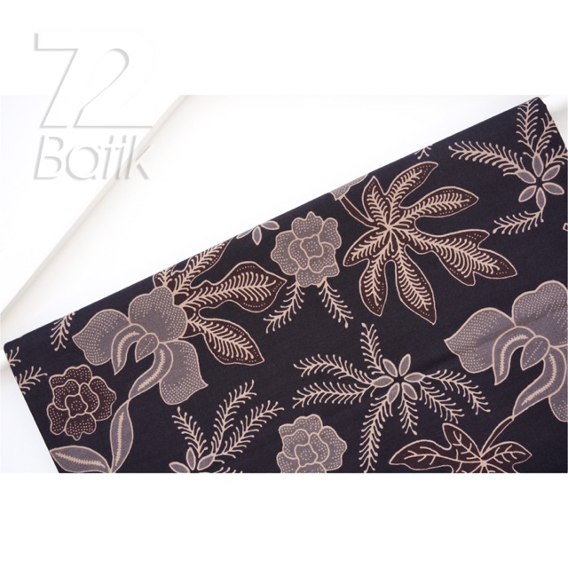 KAIN BATIK PREMIUM Bahan Katun Motif Daun Pepaya Warna Hitam Item Black 724875 Cap 72 Jarik Jarit Samping Kebat Panjang Batik Katun Modern Premium Bahan Seragam Batik Pernikahan Kantor Keluarga Murah Kamen Jadi Batik Bali Lembaran