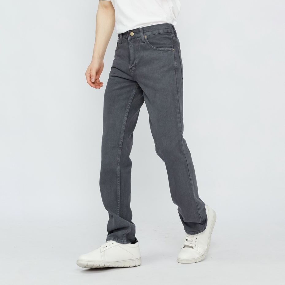 Fathco - Celana Jeans Pria Standar Reguler Abu