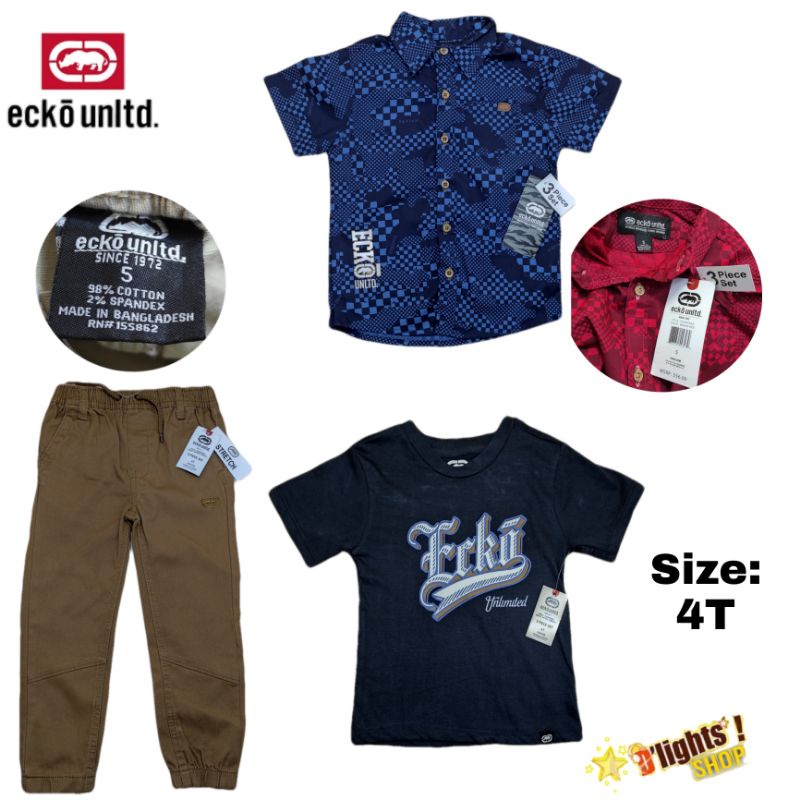 baju setelan anak ecko untld original 3pcs set