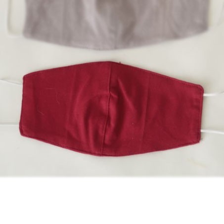 Masker Kain Cotton Combed 2 Lapis Bisa Tambah Tissue Maroon