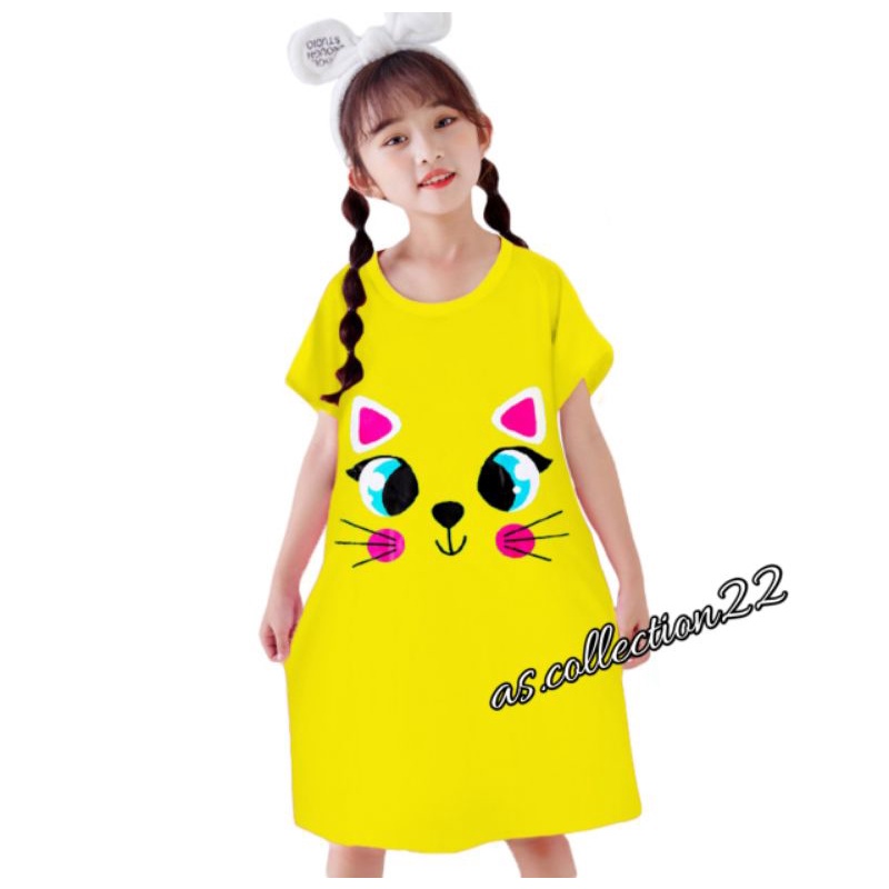 DASTER ANAK KUCING DRESS CUTE 2-12 TAHUN