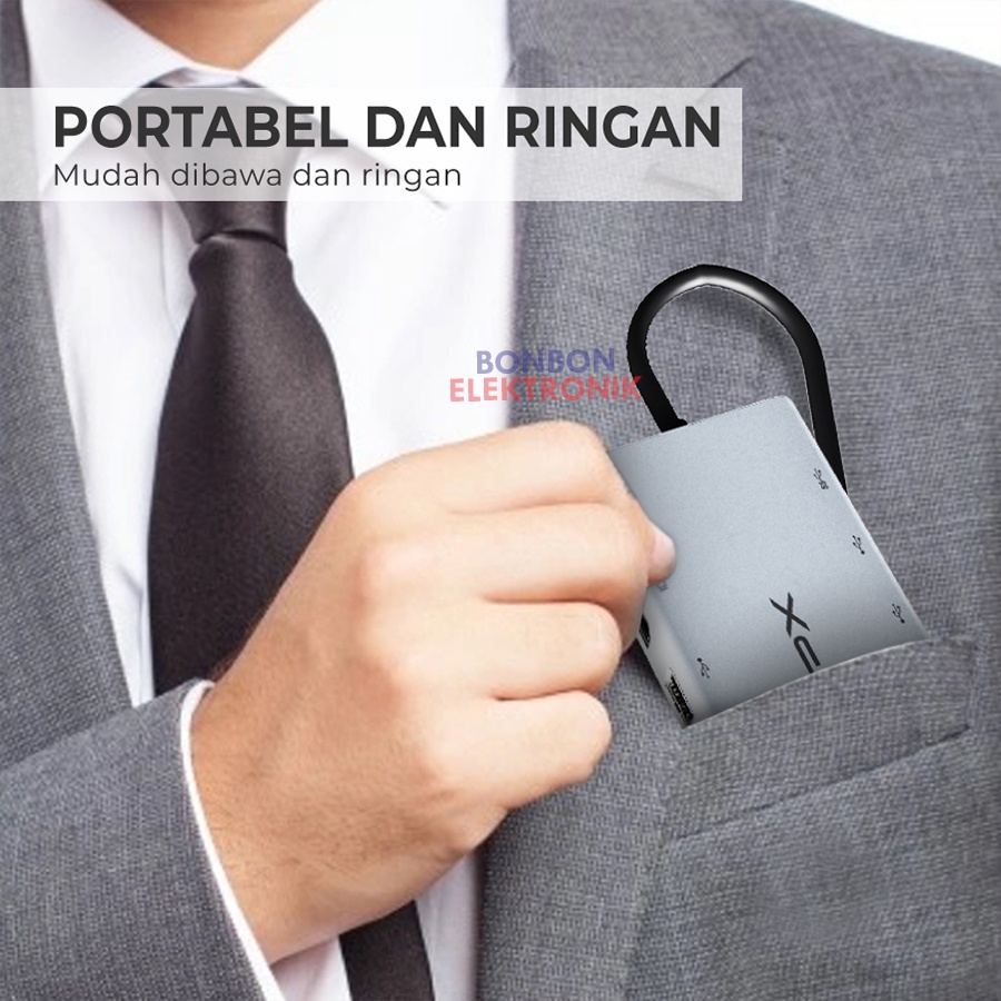 PX UCH012 Hub Converter Type C 3.1 to HDMI LAN SD/Micro SD 3.5mm 12in1