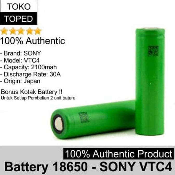 Authentic Battery 18650 Sony VTC4 2100mAh | original baterai vtc 4