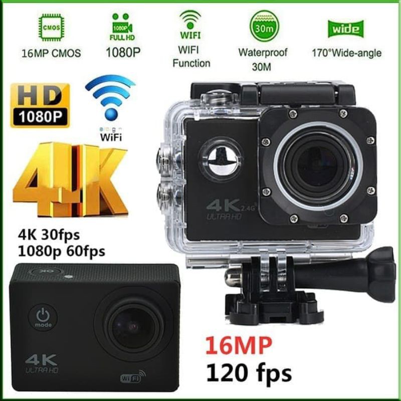 KAMERA GOPRO 4K SUPPORT WIFI KAMERA ACTION CAMERA GOPRO MEREK FLECO