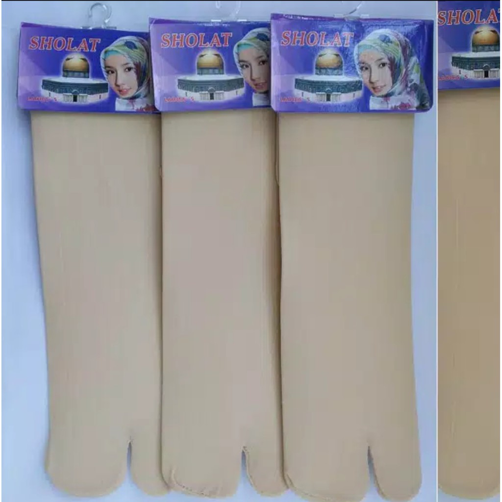 Kaos Kaki STOCKING JEMPOL Wanita Perempuan Muslim POLOS Panjang SET ISI 3