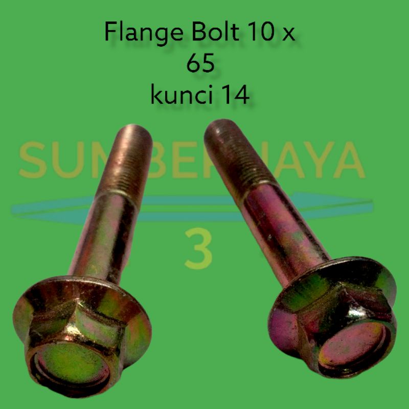 BAUT FLANGE FLENG BOLT 10 X 65 KUNING TERMURAH