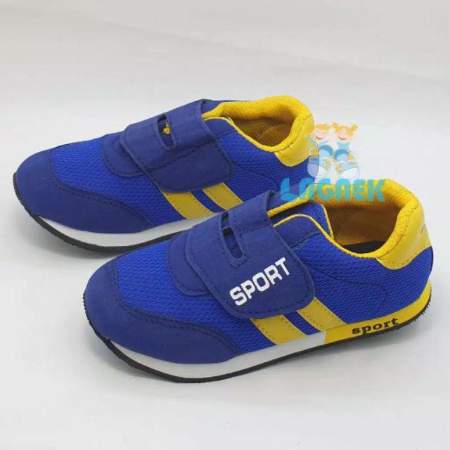  SEPATU  SPORT ANAK  USIA 2 3 4 5 6 TAHUN MODEL VELCRO WARNA  