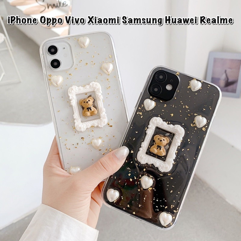 XIAOMI POCOF2PRO M3 X3 REDMI NOTE 4 5 6 7 8 9 Pro 9A 9C 9T 10 10T 11 Lite Ultra BEAR Glitter 3D CASE