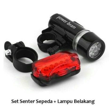 SET LAMPU DEPAN BELAKANG SEPEDA (BATERAI AAA)