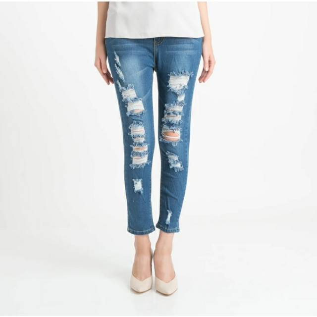(NEW) CELANA JINS HELLOLILO RIPPED JEANS