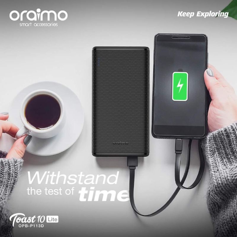 Oraimo Powerbank 10000mah Ultimate Slim Toast 10 P113D