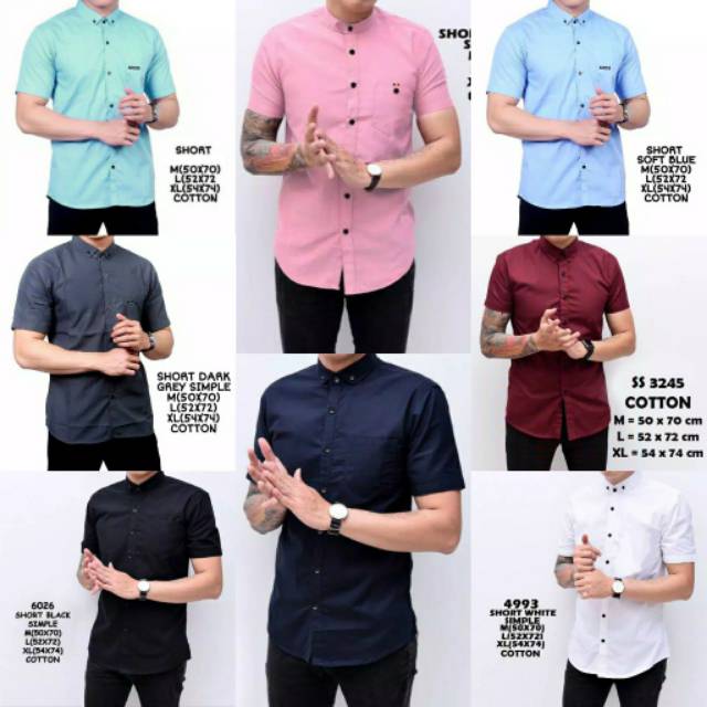 Ⓝxvf-648 Kemeja Pria Polos Fashion Maikel Katun Strit LD100 PJ70 Allsize M L XL