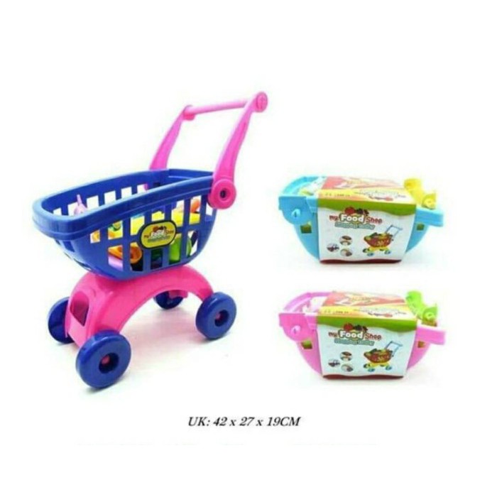 mainan anak trolley troli supermarket troly dorong