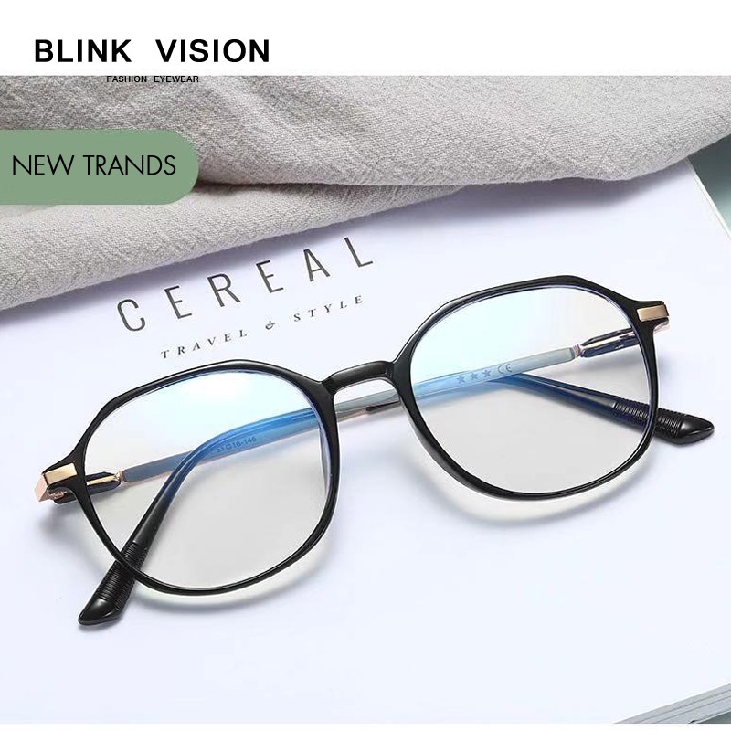 0~-6.00 Kacamata Wanita Pria Minus Fashion Anti Radiasi Gaya Style Korea Transparan Lensa Glasses
