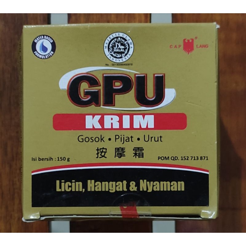 Gpu Krim Aroma Jahe 150 Gram / Meredakan Nyeri Sendi / Punggung / Keseleo / Cream Gosok