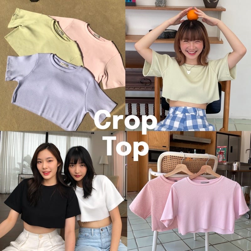 VS - Jumbo Crop RIB - OVERSIZED CROP TOP BAJU KOREA TSHIRT