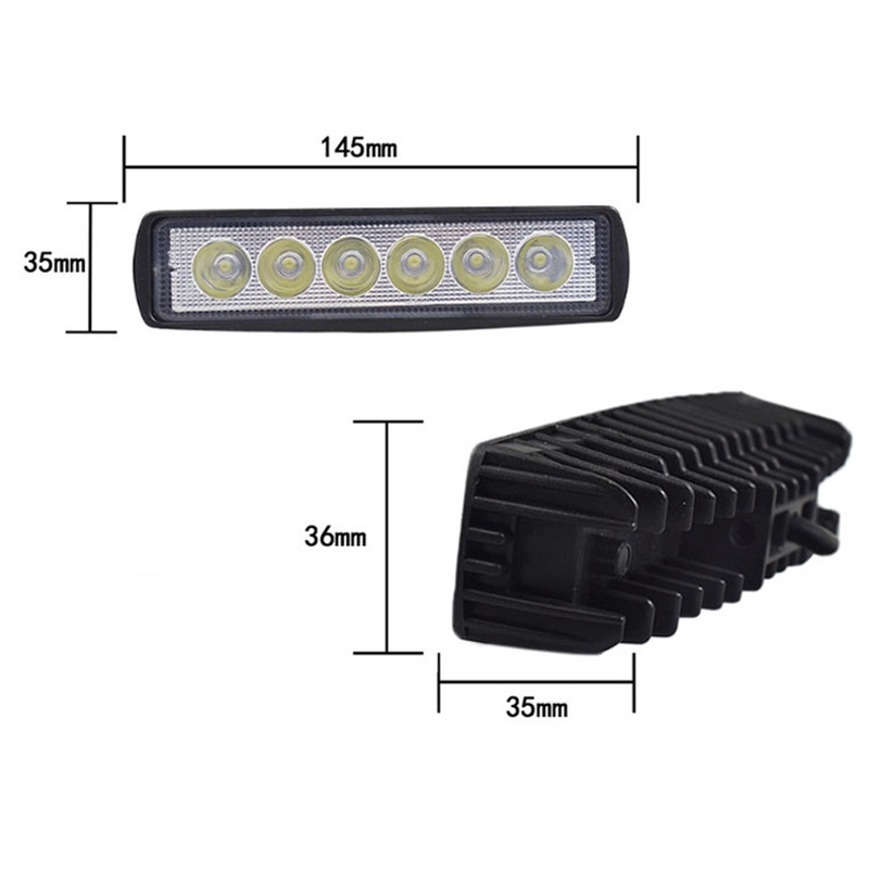 18W 6LED Super Bright Cars Led Work Light / Car Lights Bar for Jeep Off Road SUV ATV Truck Car Boat