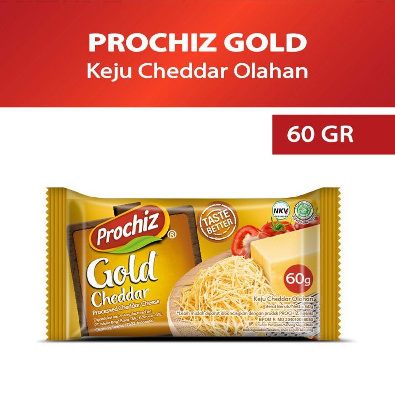 

Prochiz Gold Keju Cheddar 60gr