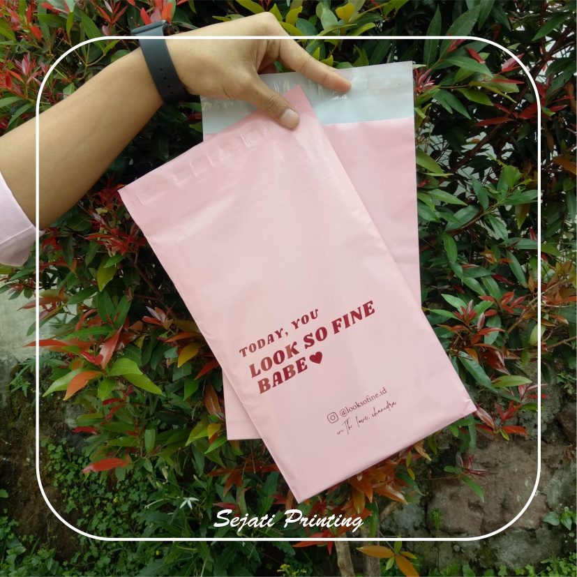 

Sablon Plastik Murah 14cm x22cm,FREE DESAIN - SEJATIPRINTING - POLYMAILER BABY PINK & UNGU