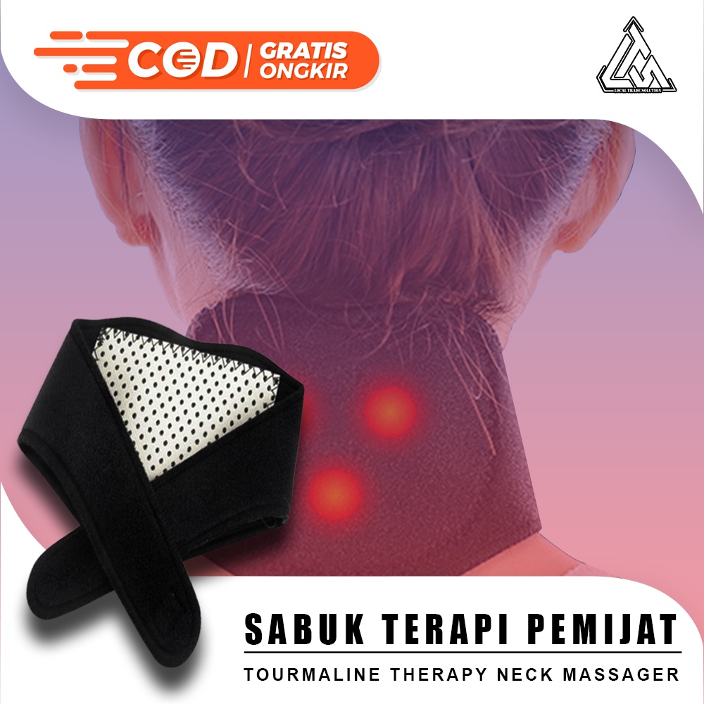 Sabuk Terapi Pemijat Pemanas Leher Magnetic Punggung Elektrik Tourmaline Therapy Neck Massager