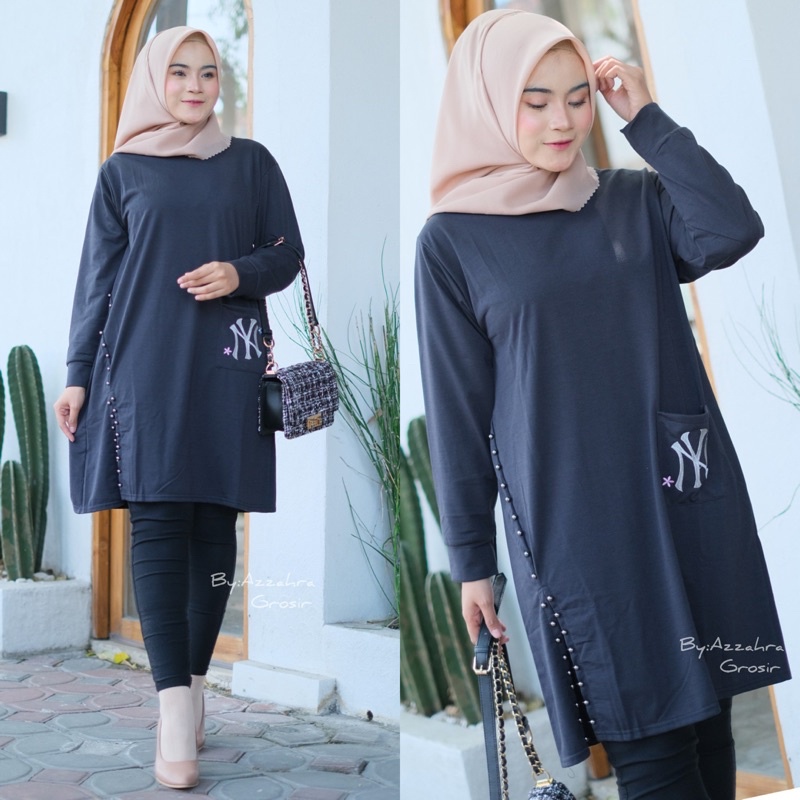 Naya Tunik - Tunik Babyterry Premium LD100+ Bordir Kantong / R.20 - 283-6162