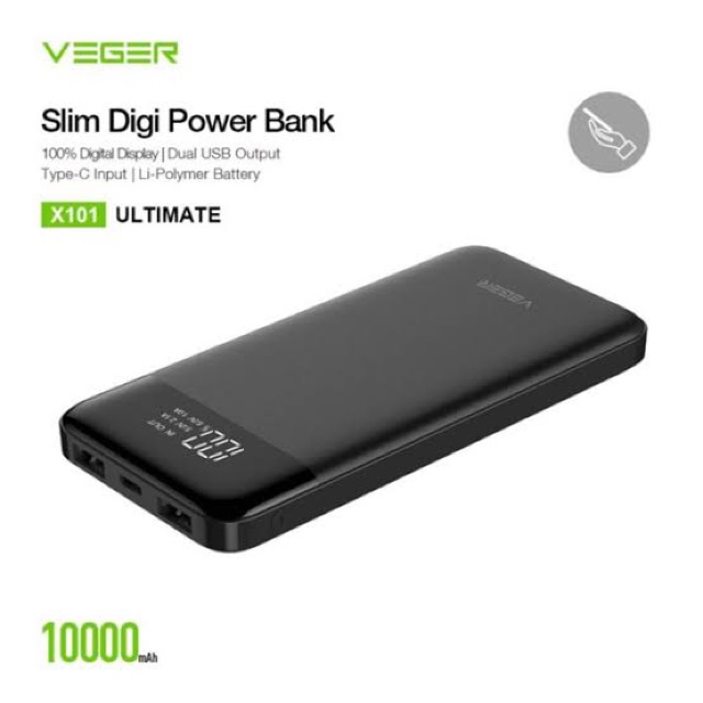 POWERBANK VEGER X101 ULTIMATE 10000mah 2.1A