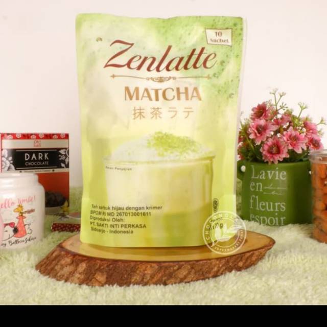 Minuman Zenlatte Matcha atau milk tea 1 pouch 20 gram