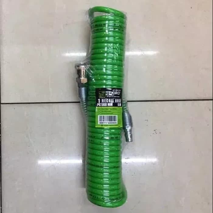 Selang Recoil merk tekiro hijau 6m / selang spiral 6 meter (5x8mm)