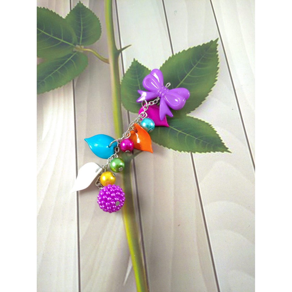 Bros Pita Pelangi Mix Daun Cantik /Bros Dagu Bross HIjab Peniti Tuspin Kekinian /Aksesoris Handmade
