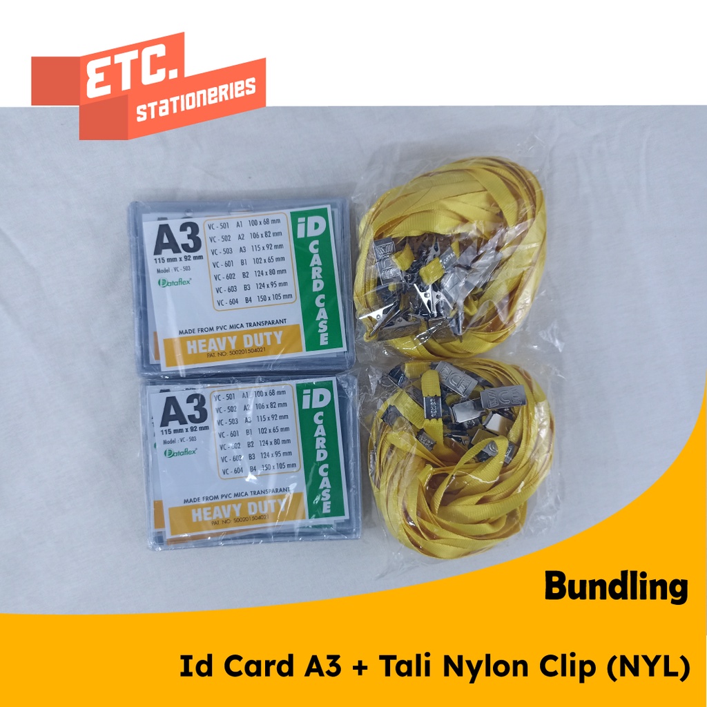 

Paket Bundling Id Card A3 + Tali Nylon Clip (NYL)