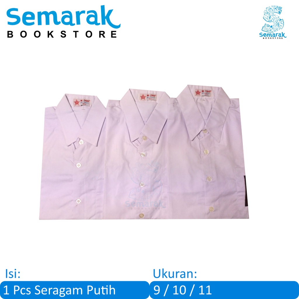 M 260 Seragam Kemeja SMA Pendek 9, 10, 11