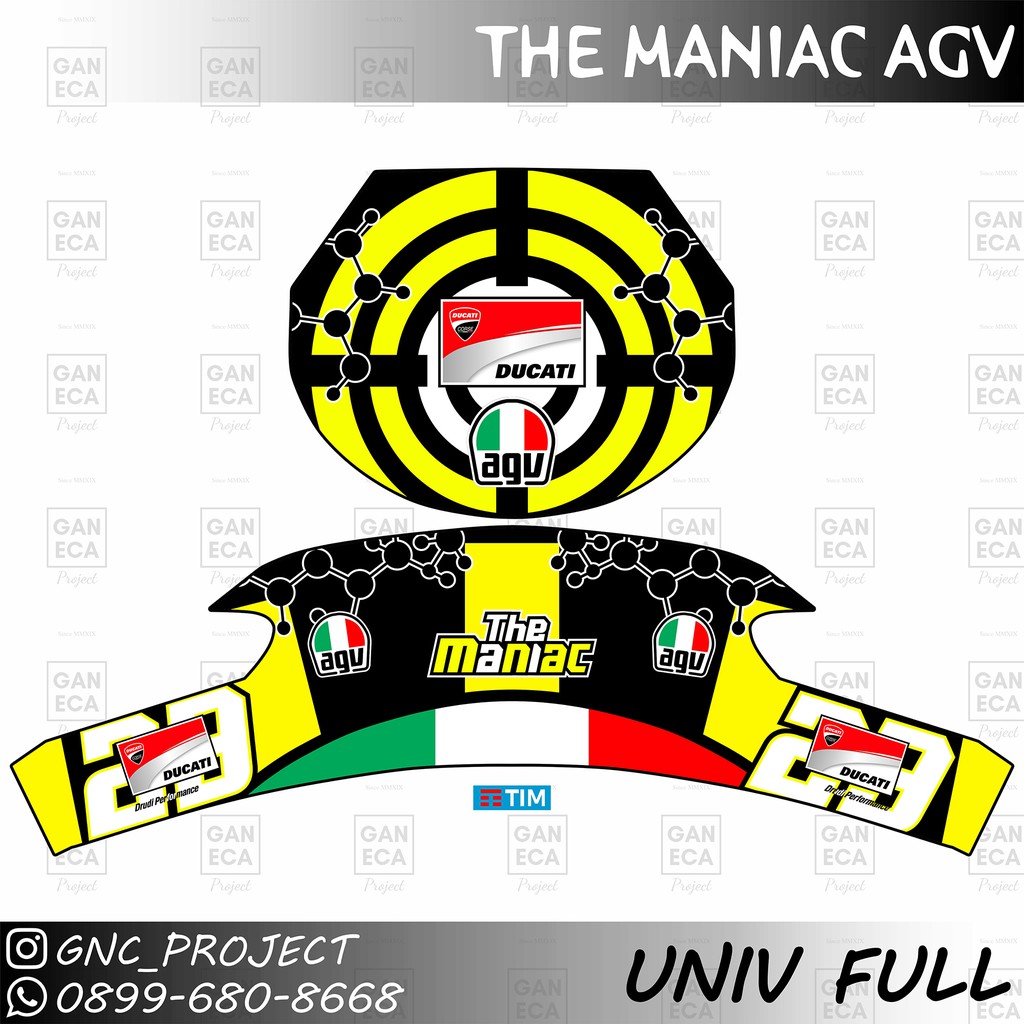 Jual Stiker / Sticker Decal Helm AGV THE MANIAC for Universal Helm Full ...