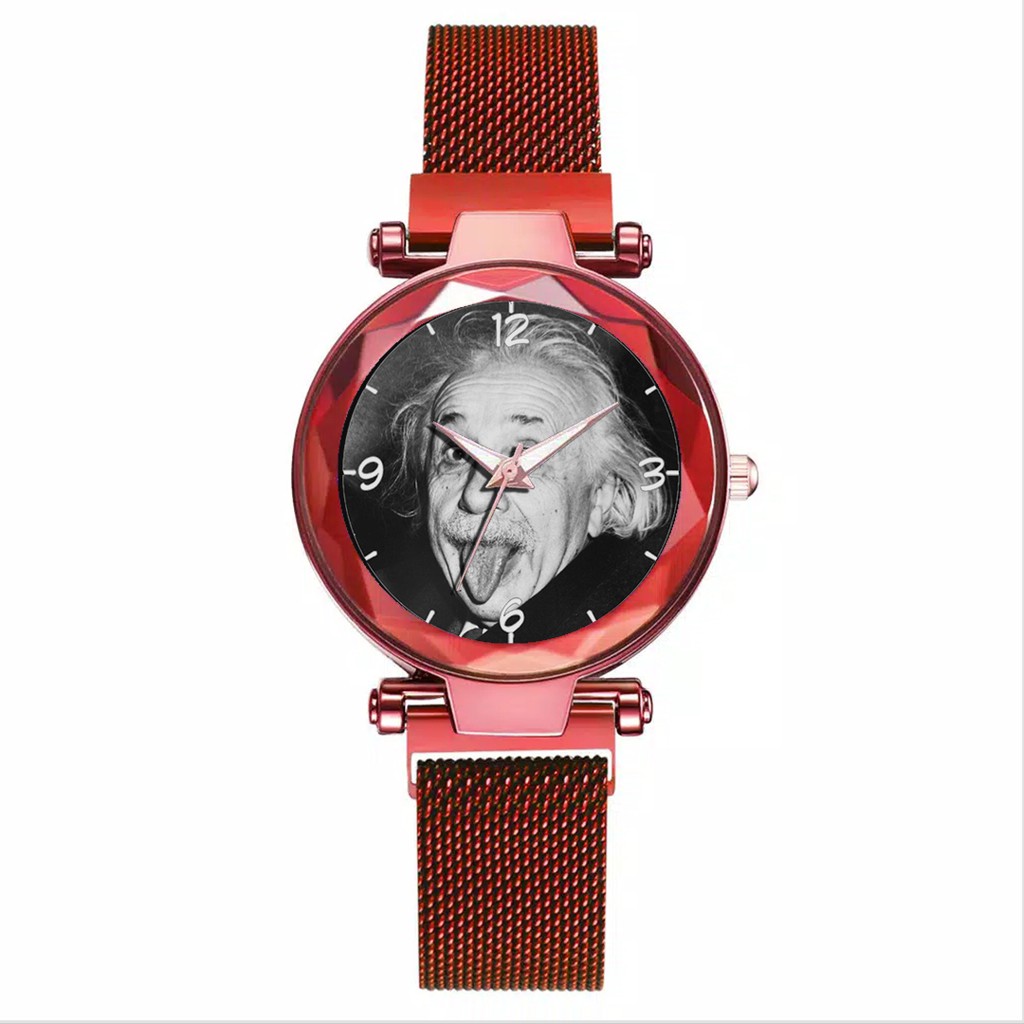 Jam Tangan Wanita Custom - ALBERT ENSTEIN Free Box &amp; Batre Cadangan