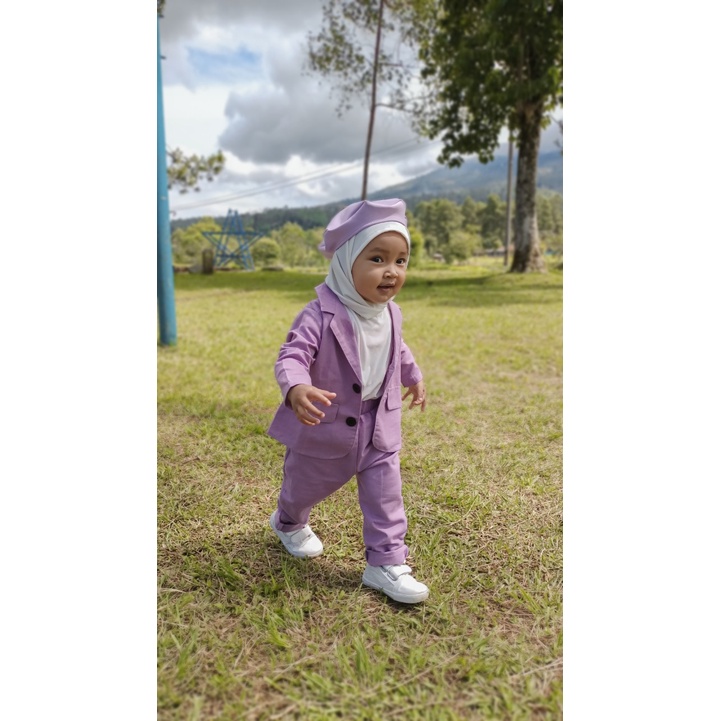 Zahra Setelan Anak Perempuan Polly Blazer Bahan Katun | Pakaian Anak Terlaris Umur 1 - 7 Tahun
