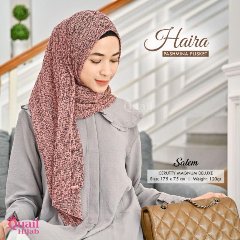 Pasmina Plisket Haira ori Quail Hijab