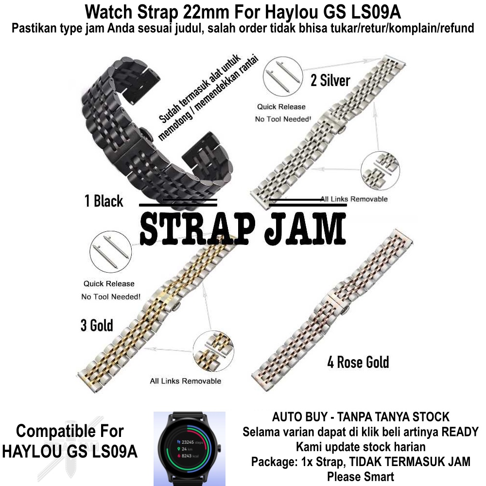 DUAL COLOR 22mm Strap Haylou GS LS09A - Tali Jam Tangan Stainless Steel