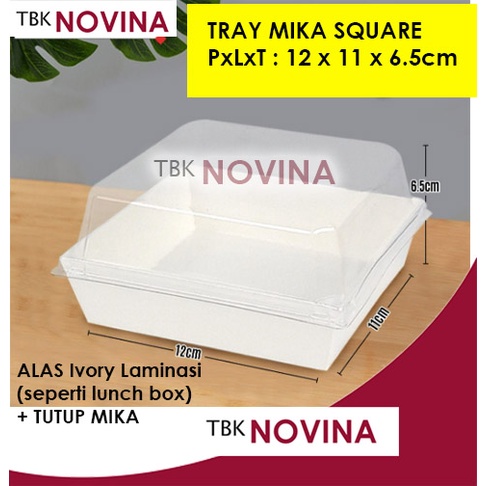 [10set] TRAY KUE / PAPER TRAY + TUTUP MIKA / CAKE BOX / KOTAK KUE TRAY