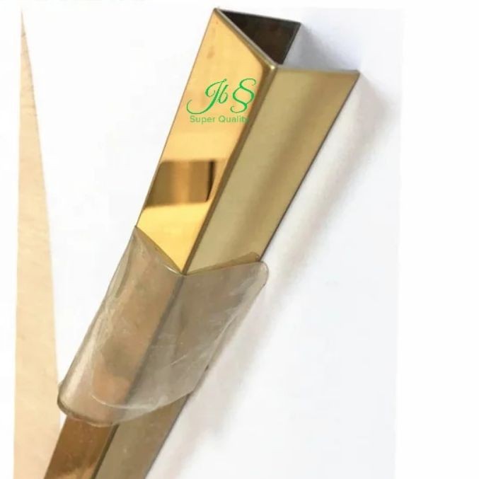 LIST U 12X12X12X3.050MM T. 0.8MM MIRROR GOLD STAINLESS SUS 201