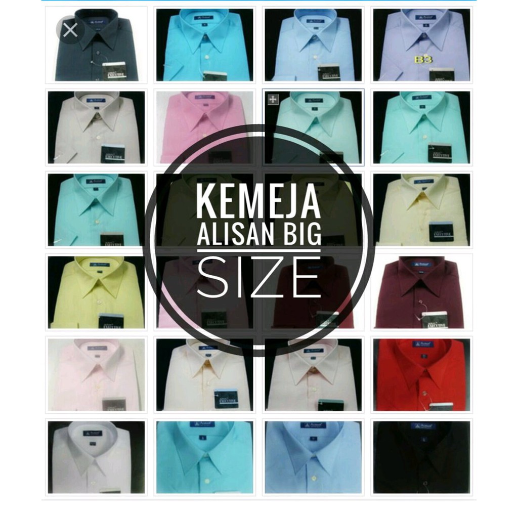 Dijual KEMEJA ALISAN POLOS BIG SIZE LENGAN PENDEK Diskon