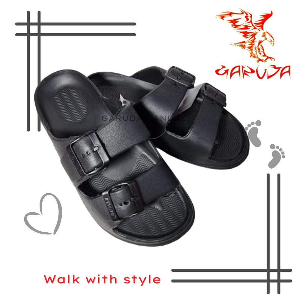 Inkayni YK 6030 Sandal Pria Wanita Trendy Stylish Black